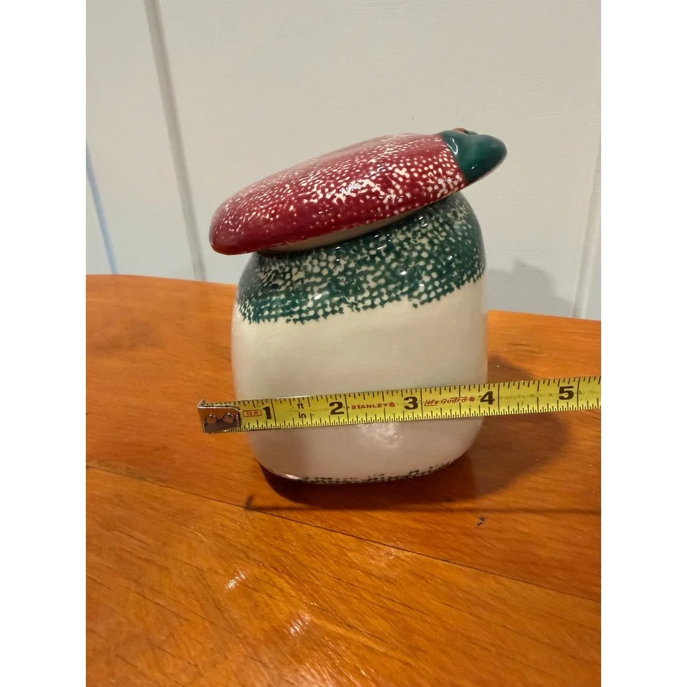 Vintage Apple Ceramic Canister Hand Painted Lidded Kitchen Storage Jar